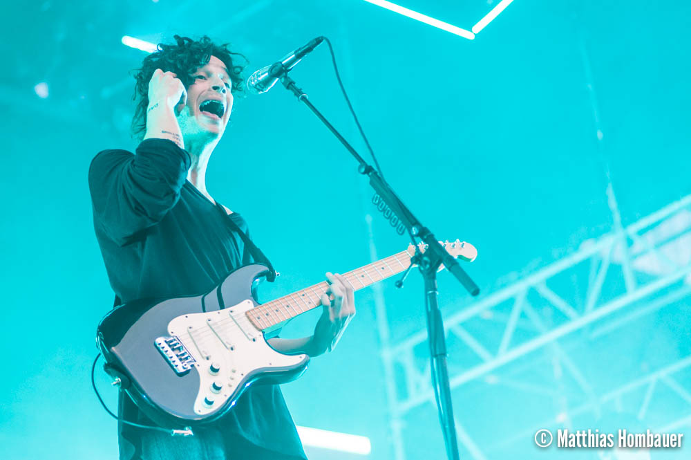 Matthew "Matty" Healy of The 1975 in concert on 1 July 2017 at the Arena Vienna
